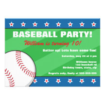 Baseball birthday party invitation for kids