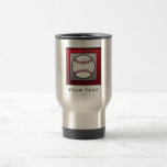 Baseball; Brushed Aluminum look Coffee Mugs