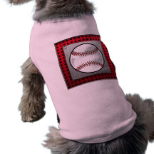 Baseball; Brushed Aluminum look Doggie T Shirt