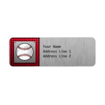 Baseball; Brushed Aluminum look Labels