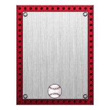 Baseball; Brushed Aluminum look Letterhead