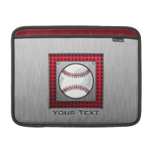 Baseball; Brushed Aluminum look MacBook Sleeves