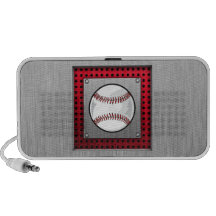 Baseball; Brushed Aluminum look Mini Speakers