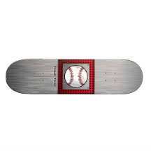 Baseball; Brushed Aluminum look Skateboard