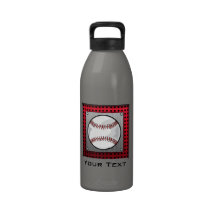 Baseball; Brushed Aluminum look Reusable Water Bottles