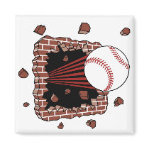 Baseball Burster Refrigerator Magnet