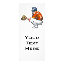 baseball catcher realistic vector illustration full color rack card