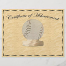 Baseball Certificate of Achievement Flyer Design