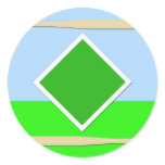 Baseball Diamond Round Stickers