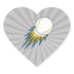 baseball fast ball spike heart stickers