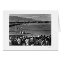 Baseball game at Manzanar Cards