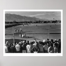 Baseball game at Manzanar Poster