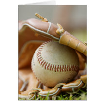 Baseball Glove and Ball Card