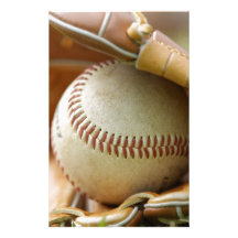 Baseball Glove and Ball Custom Stationery