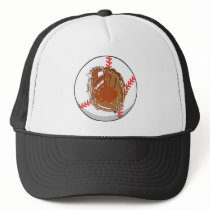 baseball glove and baseball vector design mesh hat