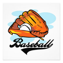 Baseball Glove T-shirts and Gifts Custom Invitations