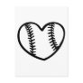 Baseball heart post card