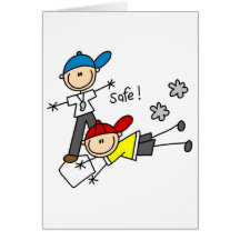 Baseball He's Safe Card