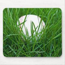 Baseball in Grass Mouse Pad