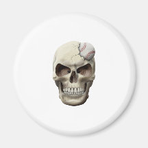 Baseball in Skull Magnet
