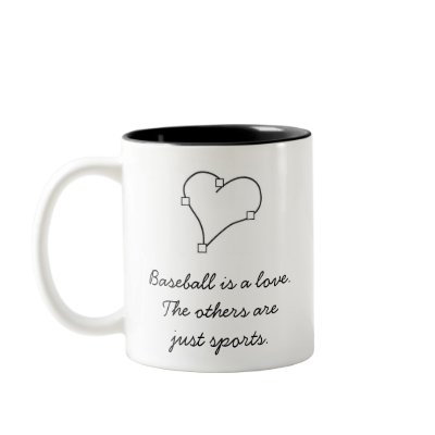 Baseball is a Love w Quote Ball Stitch Heart Image Coffee Mugs by jesterbryanc