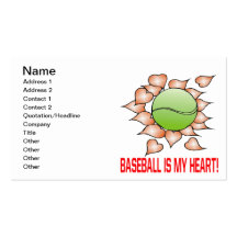 Baseball Is My Heart Business Card Templates