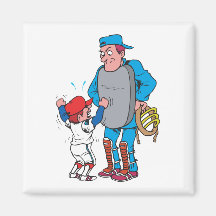 baseball kid arguing with the umpire fridge magnets