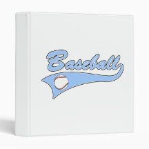 Baseball Logo Light Blue 3 Ring Binder