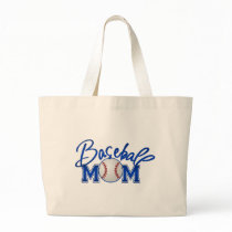Baseball MOM blue Canvas Bag