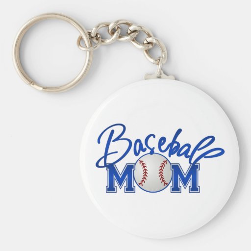 Baseball MOM blue Key Chains