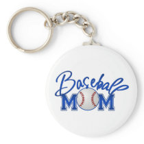 Baseball MOM blue Key Chains