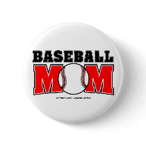 Baseball Mom Button