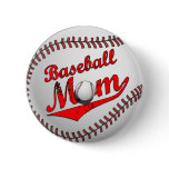 Baseball Mom Button