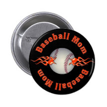 Baseball Mom Button