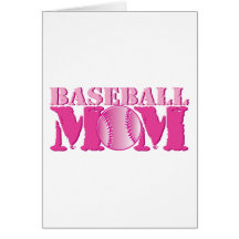 Baseball Mom pink Greeting Card
