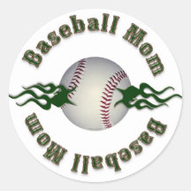 Baseball Mom Round Stickers