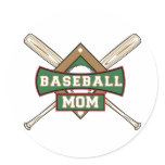 Baseball Mom Round Sticker