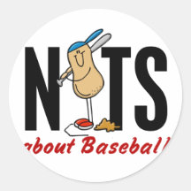 Baseball Nut 2 Round Stickers