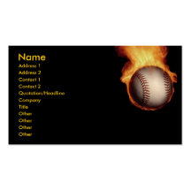 Baseball On Fire Profile Card Business Card