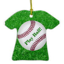 Baseball On Lawn Ornaments ornaments