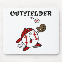 Baseball Outfielder Tshirts and Gifts Mouse Pad