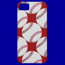 Baseball Pattern with red background casemate cases