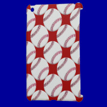 Baseball Pattern with red background or any color ipad mini cases