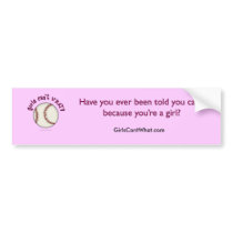 Baseball-Pink Bumper Sticker