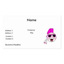 baseball pink girl punk vector design graphic business card template