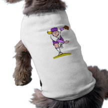 Baseball Pitcher Girl Doggie Tee Shirt