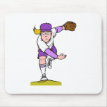 Baseball Pitcher Girl Mousepad