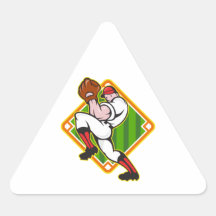 Baseball Pitcher Player Pitching Diamond Triangle Sticker