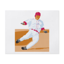 baseball player slide vector graphic flyer