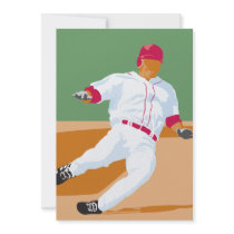 baseball player slide vector graphic personalized announcements